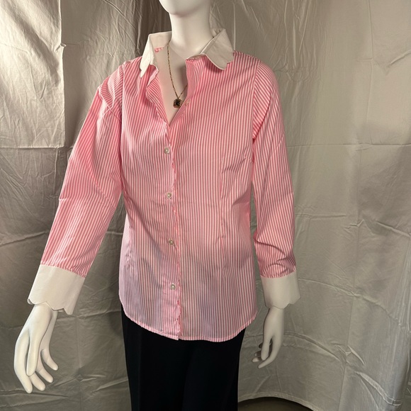 GRETCHEN SCOTT Designs ‘Pique All Day’ Pinstripe Shirt - NWT - Picture 3 of 9